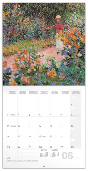 Wall Calendar Monet's Art 2025