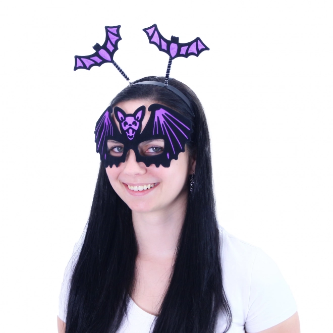 Bat Headband with Face Mask for Adults