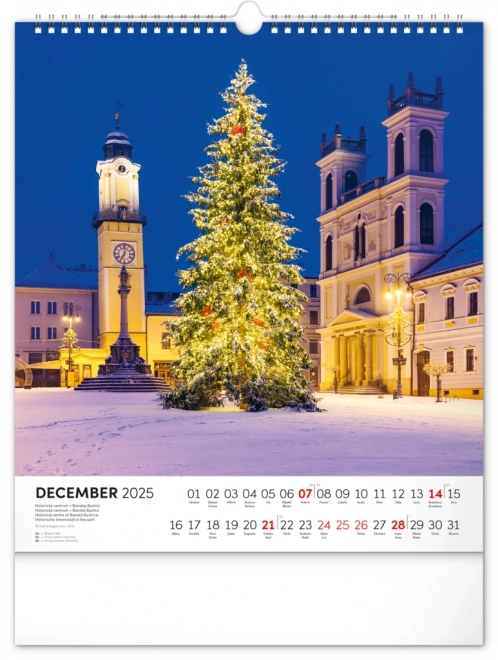 Wall Calendar Notable Sites of Slovakia 2025