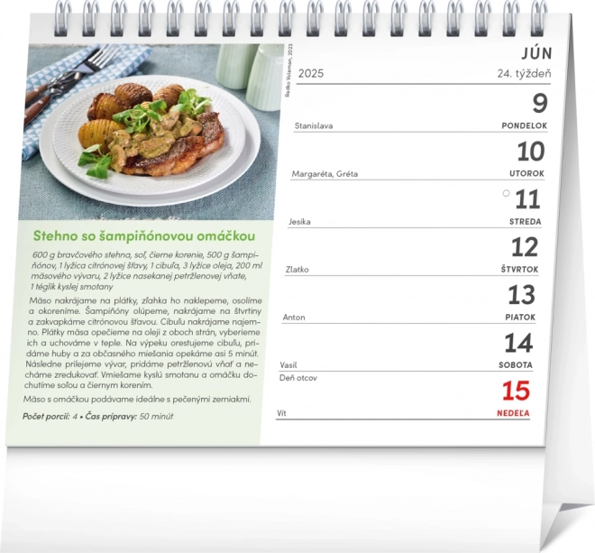 Slovak Cuisine Desk Calendar 2025