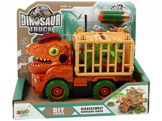 Orange Dinosaur Truck Toy with Screwdriver Set