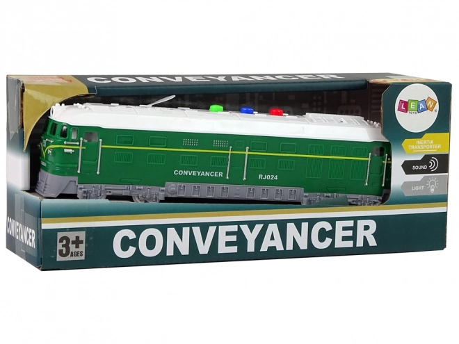 Friction Powered Train with Sound and Lights - Green