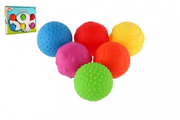 Set of 6 Rubber Textured Balls