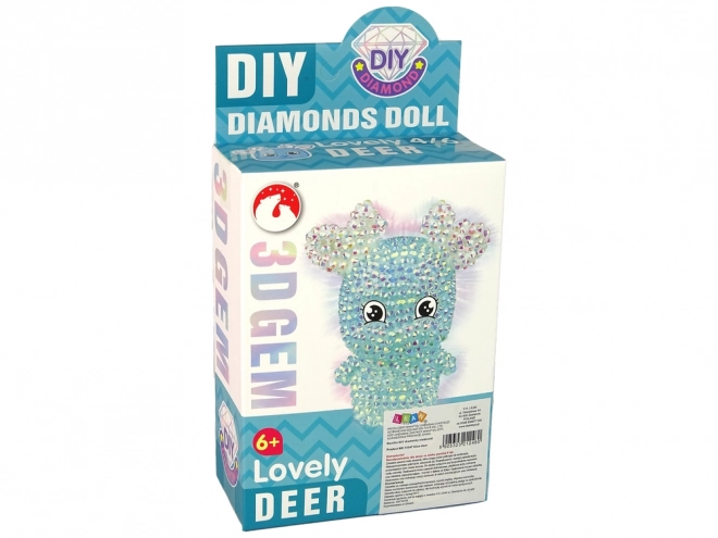 DIY Diamond Reindeer Keychain 3D Blue