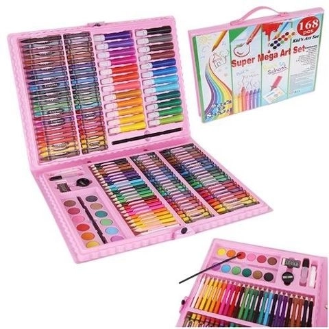 Painting and Drawing Set with Pink Case