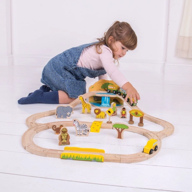 Wooden Train Safari Adventure Set