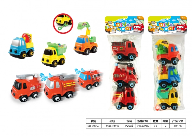 Screw Together Construction and Fire Trucks Set