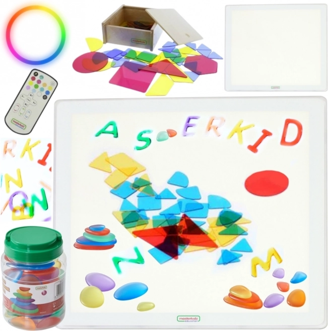 Masterkidz Panneau lumineux LED carré coloré + ensemble d'accessoires