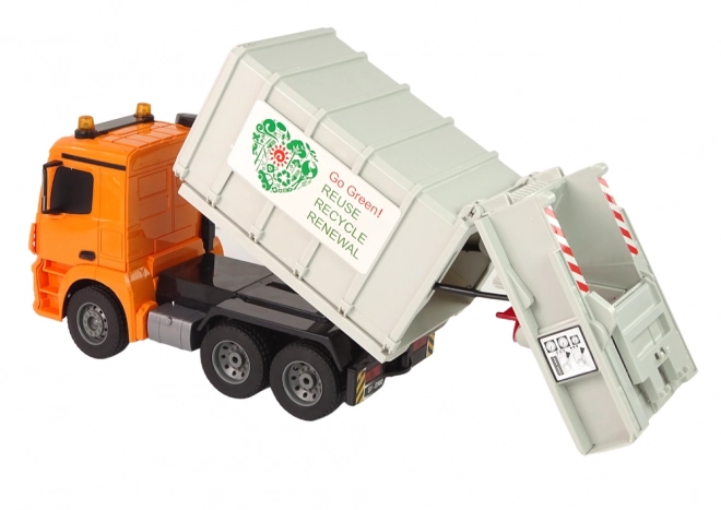 Remote Controlled Garbage Truck Mercedes-Benz Antos Orange