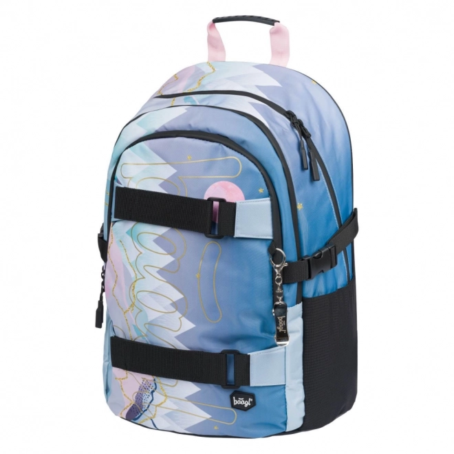 School Backpack Skate Moon