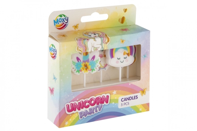 3D Unicorn Cake Candles - Set of 5