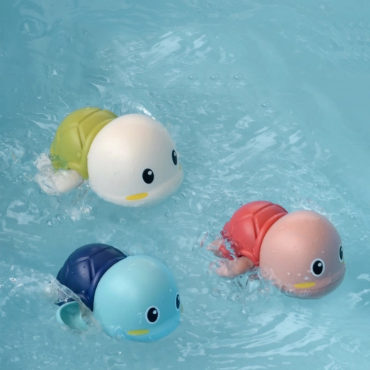 Woopie drijvende opwindbare badschildpad – blauw