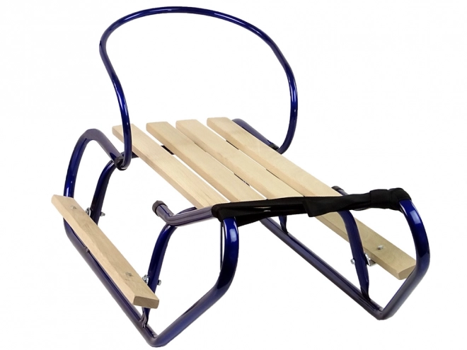 Metal Sleds With Backrest and Strap in Blue