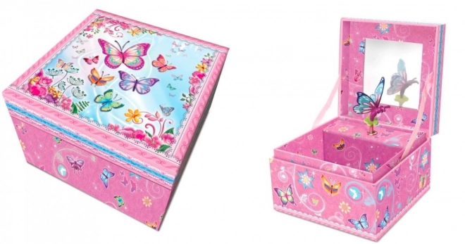 Classic music box with butterflies