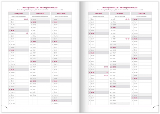 Weekly Planner Aprint 2025 Red