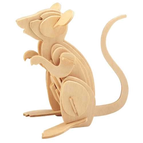 Wooden 3D Puzzle Mouse