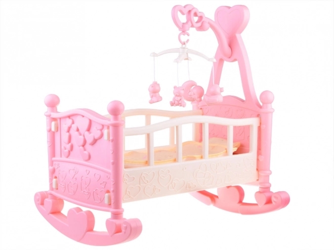 Large Doll Cradle with Mobile