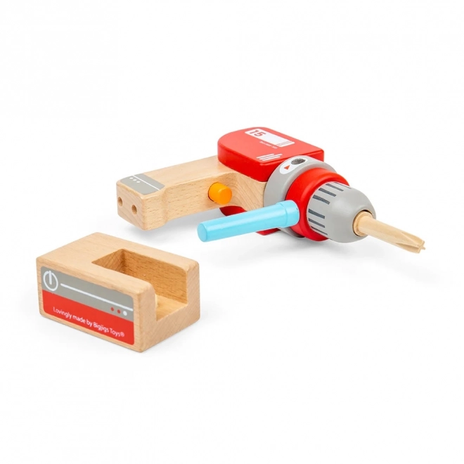 Wooden Toy Drill by Bigjigs Toys