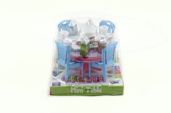 Furniture For Dolls - Table And Chairs With Accessories