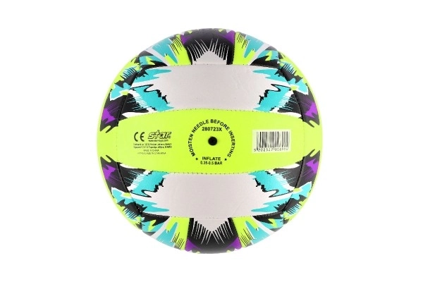 Volleyball ball colorful stitched leather 21cm in bag