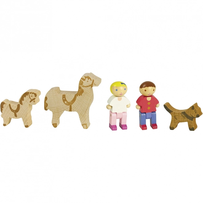 Wooden Figures for Horse-themed Building Sets