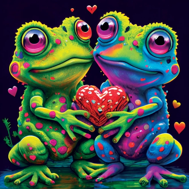 Yazz Square Puzzle Falling in Love Frogs