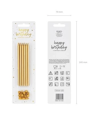 Smooth Gold Birthday Candles