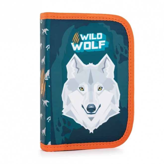 School Pencil Case with Wolf Design