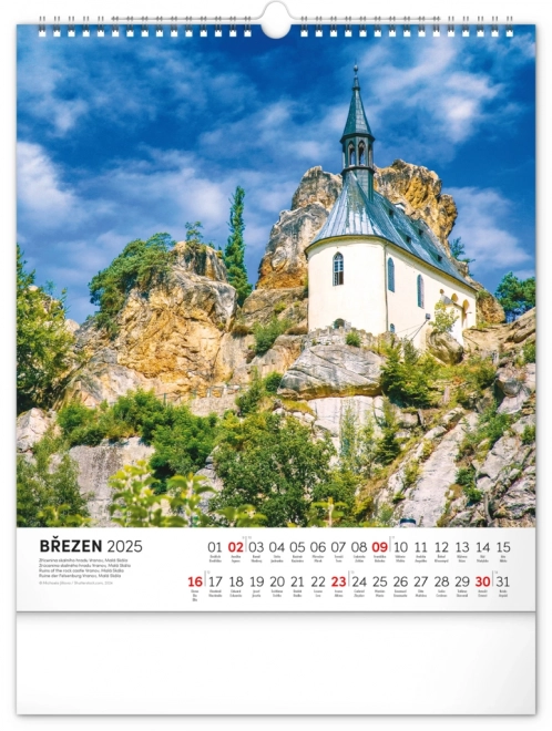 Wall Calendar Czech Republic 2025