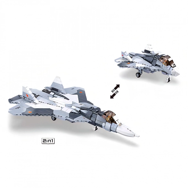 Sluban Model Bricks Su-57 Jet Fighter 2 in 1