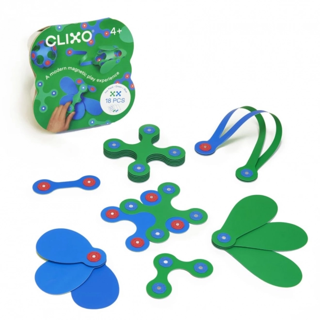 Flexible Magnetic Building Set in Green & Blue