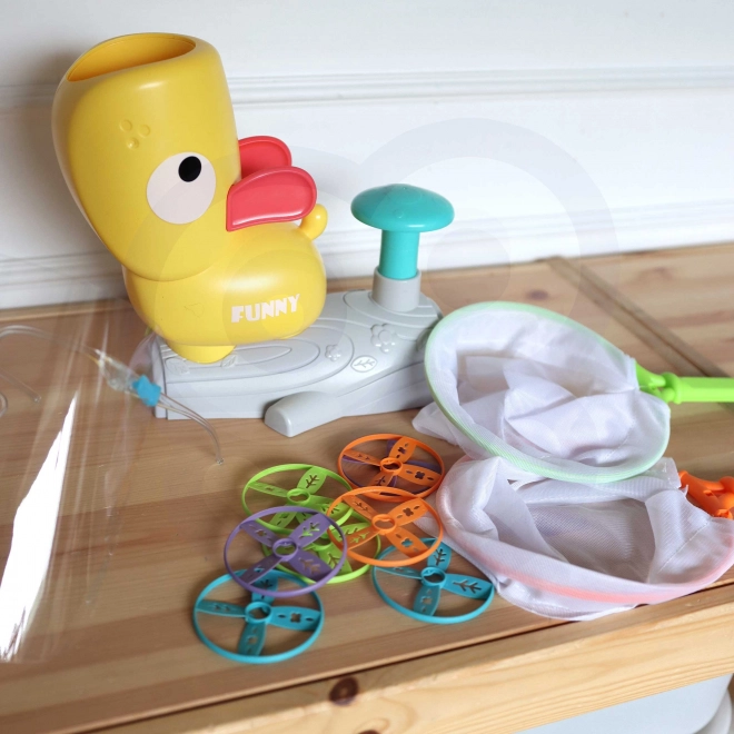 Woopie Gioco di abilità Acchiappa Frisbee con lanciatore di dischi
