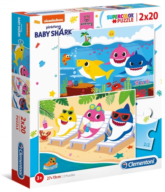 Colorful Puzzle 2x20 Elements with Baby Shark