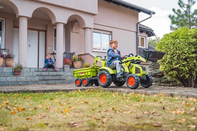 Pedal Tractor Claas Axos - with front and rear loader + trailer
