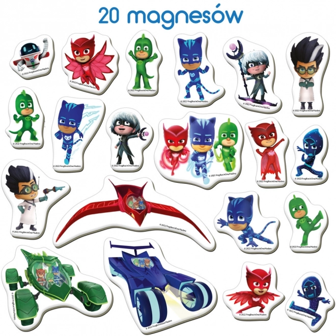 colorful pj masks magnets set