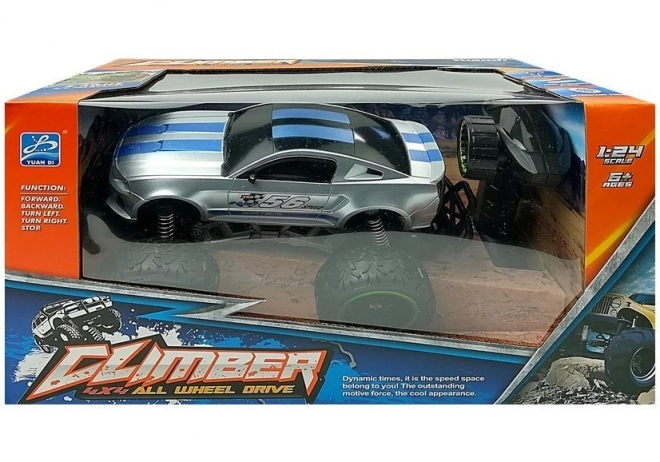 Remote Control Off-Road Car with High Silver Wheels