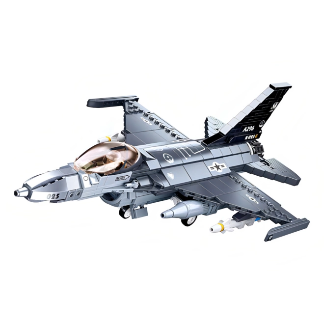 Realistic F-16 fighter model with detailed armament