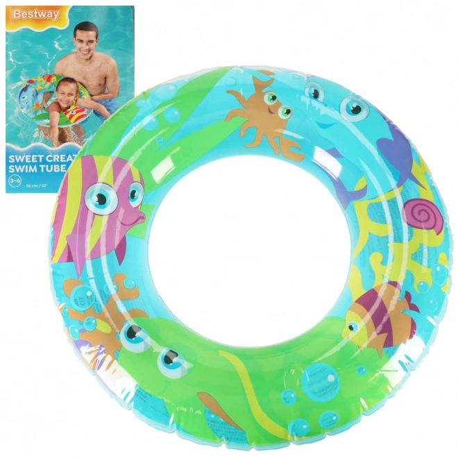 inflatable swimming ring with colorful sea animals