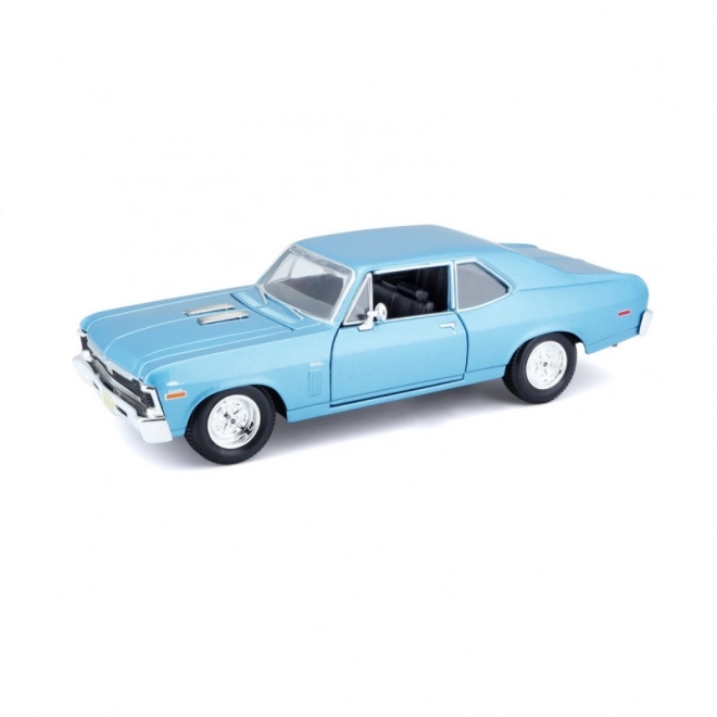 Chevrolet Nova 1970 Blue Scale Model 1/24