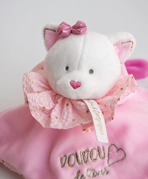 Plush Comfort Blanket Pink Cat