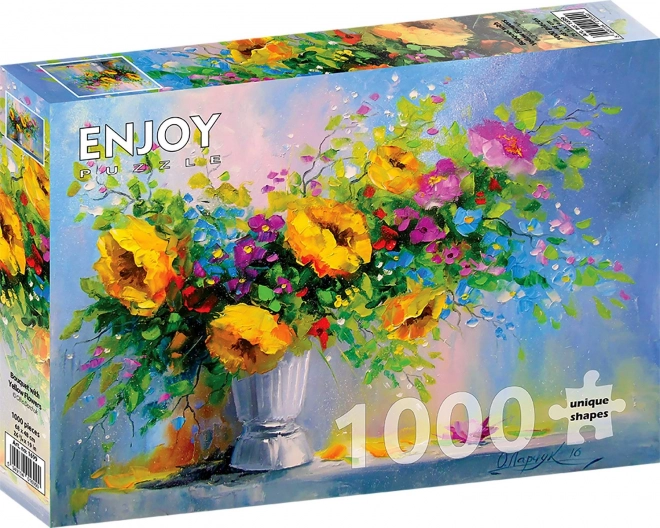 Enjoy puzzle bouquet with yellow flowers