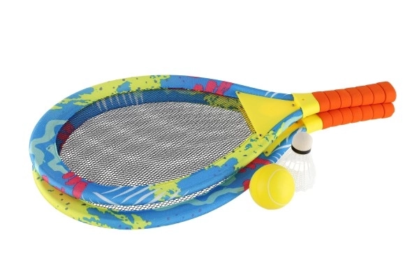 Colorful Beach Paddle Set with Ball and Shuttlecock