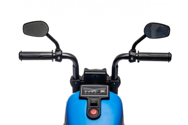 Kids Electric Chopper Motorcycle Blue with FM Radio and Audio Panel