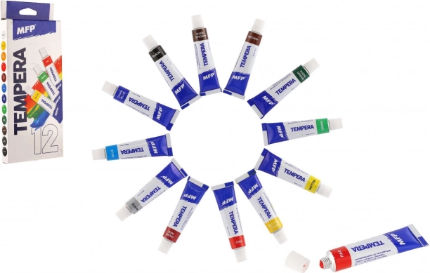 Sæt af temperafarver 12 x 12 ml