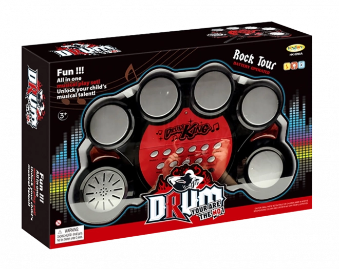 Interactive children's drum set on batteries