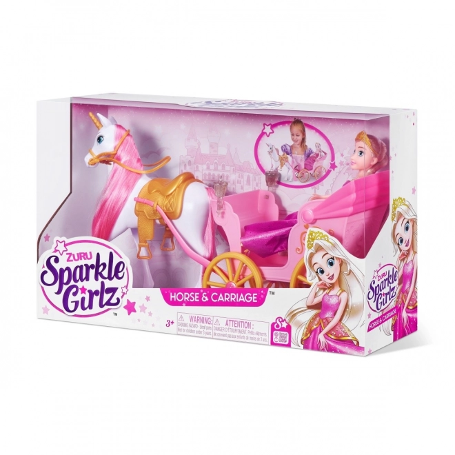 Sparkle Girlz Princess Doll with Unicorn Carriage