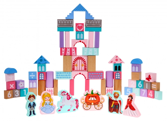 Wooden Princess Castle Building Blocks Set with Shape Sorter