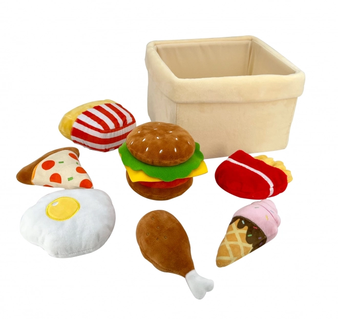 Plush Fast Food Basket Toy Set