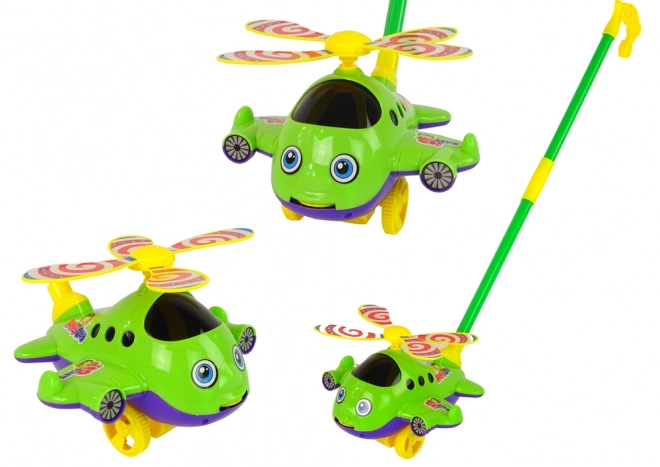 Cheerful Green Push Plane Toy