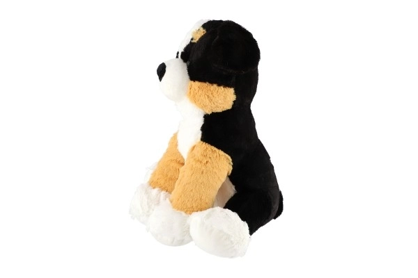 Sitting Plush Dog 38cm Black-Brown-White